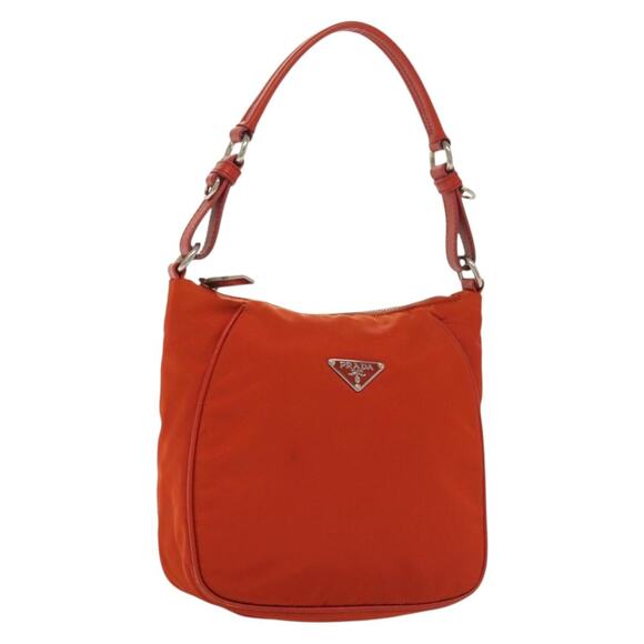 PRADA Shoulder Bag Nylon Orange Silver - Picture 1 of 12